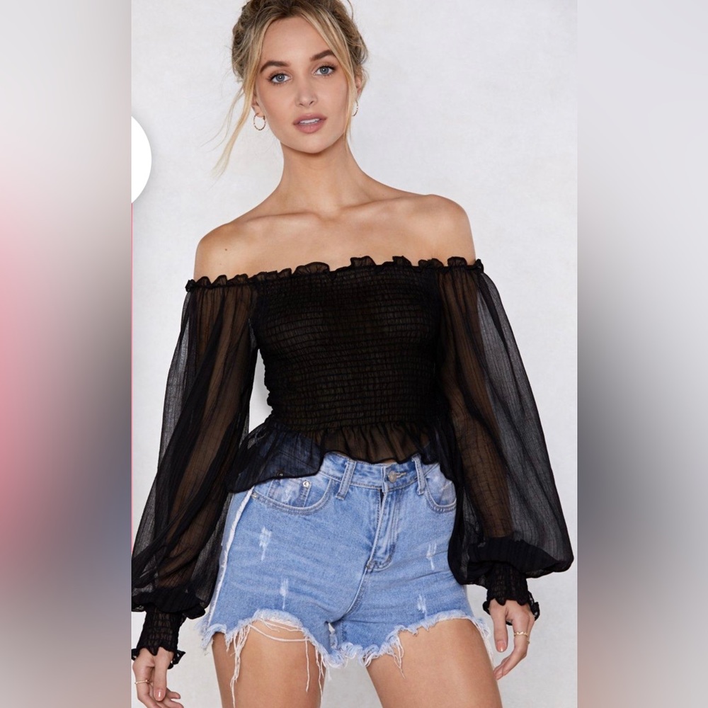 Nasty Gal Black Cropped Top